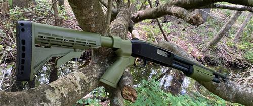 KickLite recoil reduction 6 position shotgun STOCK & FOREND  for REMINGTON 870 12 GA.. in 'Woods Edge Green'